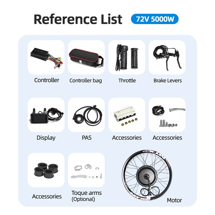 Electric Bike Bicycle 36V 48V 52V 72V 1000W 2000W 3000W 5000W Ebike Conversion Kit