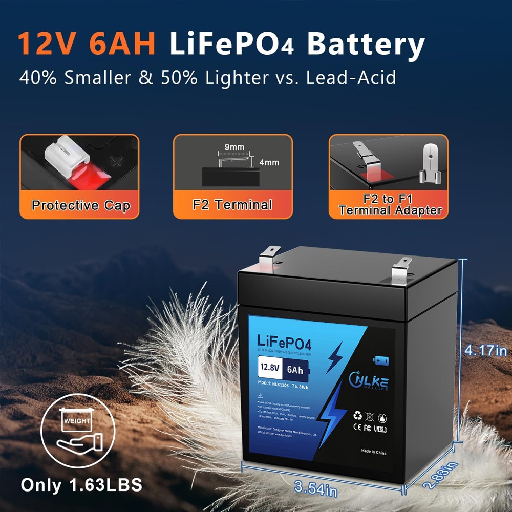 Factory Wholesale Deep Cycle Rechargeable Lithium Ion Battery 12.8V 6Ah Energy Storage Battery LiFePO4 Long Life Battery